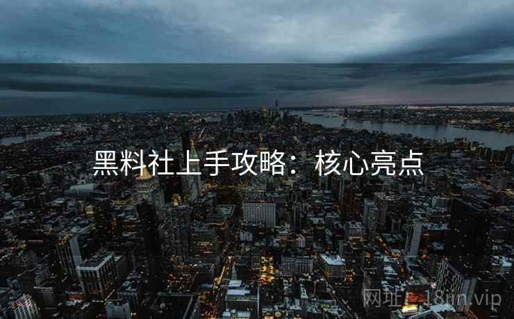 黑料社上手攻略：核心亮点